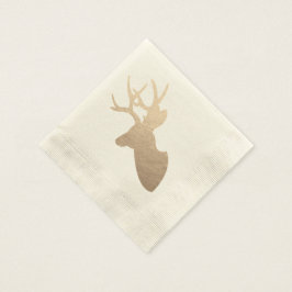 Guardanapo De Papel Ouro Deer Silhouette