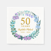 ouro dos 50 anos Floral Bluebells Wreath