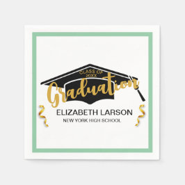 Guardanapo De Papel Ouro Elegante moderno preto