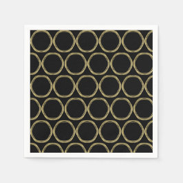 Guardanapo De Papel Ouro Glam & Anéis Pretos (Qualquer Cor) Glam Moder