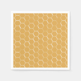 Guardanapo De Papel Ouro Honeycomb Pattern