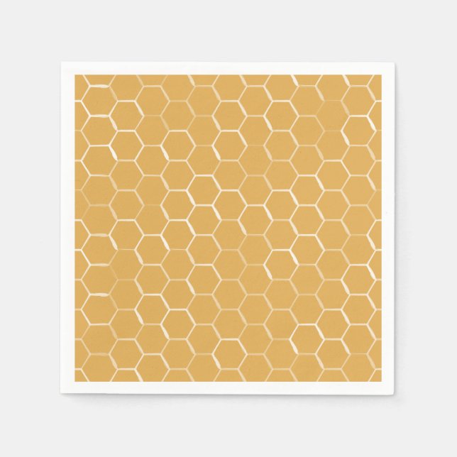 Guardanapo De Papel Ouro Honeycomb Pattern (Frente)