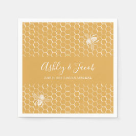 Guardanapo De Papel Ouro Honeycomb Pattern Wedding