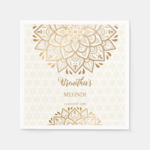 Guardanapo De Papel Ouro mandala Mehndi nome personalizado