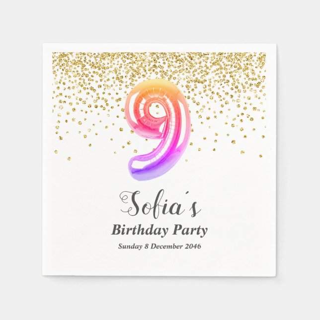 Guardanapo De Papel ouro reluzente, brilho do ouro 9º (Frente)