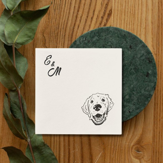 Guardanapo De Papel Ouro Retriever cão Casado Cocktail Napkin (Criador carregado)