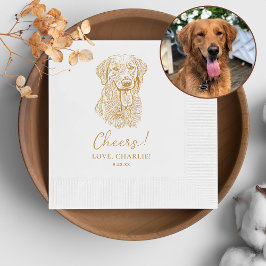 Guardanapo De Papel Ouro Retriever Dog Personalizado Cheque