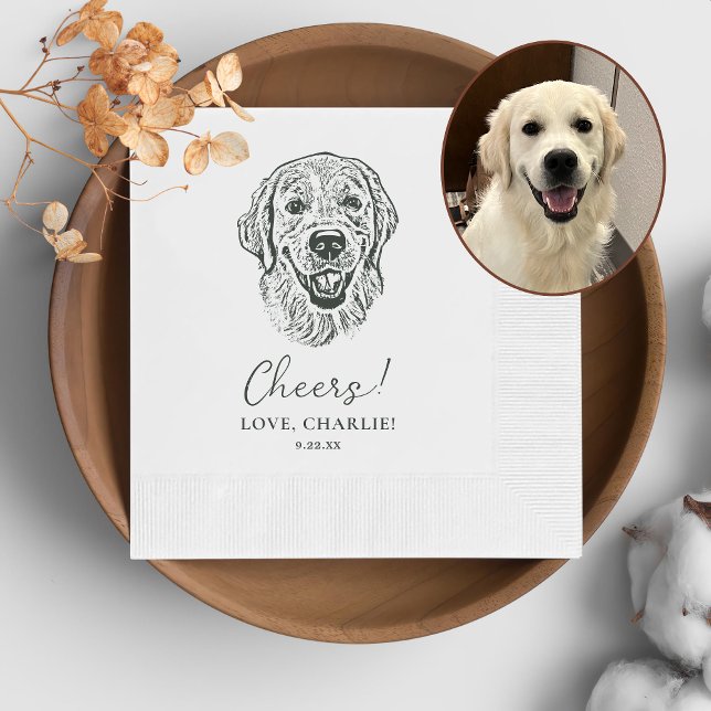 Guardanapo De Papel Ouro Retriever Dog Personalizado Cheque (Criador carregado)