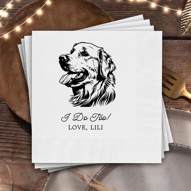 Guardanapo De Papel Ouro Retriever Dog Personalizado Eu Também Faço (Criador carregado)