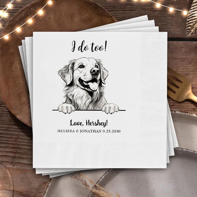 Guardanapo De Papel Ouro Retriever Dog Personalizado Eu Também Faço (Criador carregado)