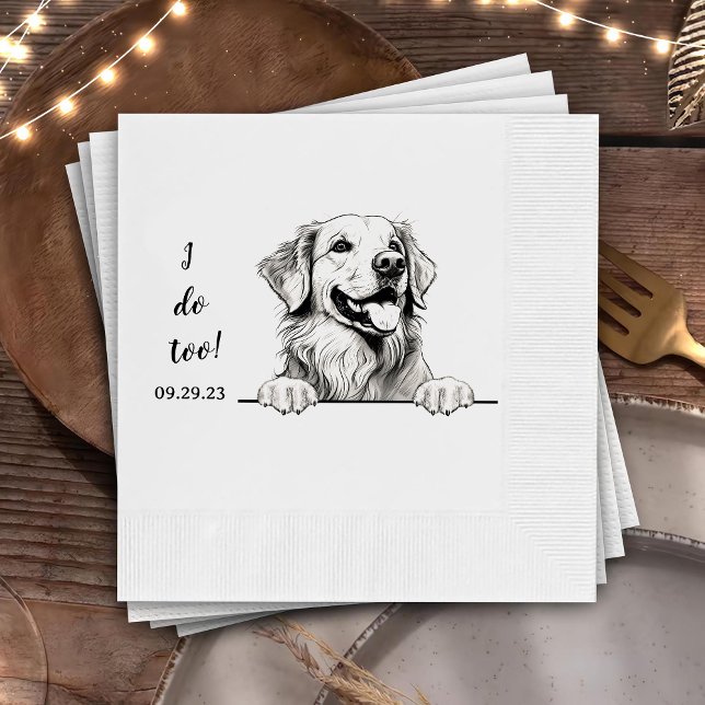 Guardanapo De Papel Ouro Retriever Dog Personalizado Eu Também Faço (Criador carregado)