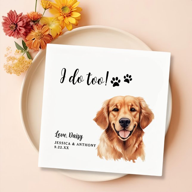 Guardanapo De Papel Ouro Retriever Dog Personalizado Eu Também Faço (Criador carregado)