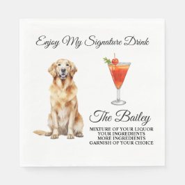 Guardanapo De Papel Ouro Retriever Signature Beber Napkins