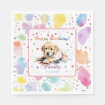 Ouro Retriever Watercolor Paper Napkins