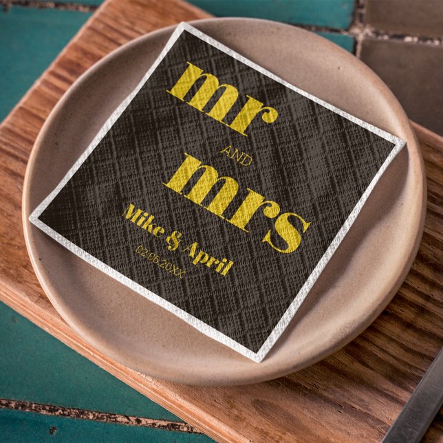 Guardanapo De Papel Ouro Rico no Tema do Casamento Negro (Even your napkin can speak more about your wedding theme.)