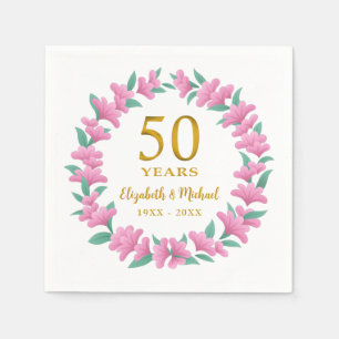 Guardanapo De Papel ouro rosa, 50 anos, Fúria Floral
