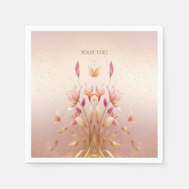 Guardanapo De Papel Ouro Rosa Deixa Napkins Floral