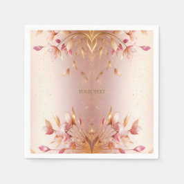 Guardanapo De Papel Ouro Rosa Deixa Napkins Floral