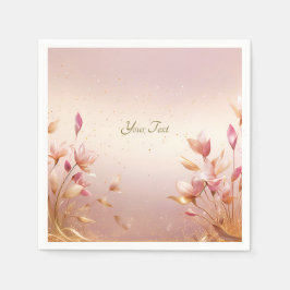 Guardanapo De Papel Ouro Rosa Deixa Napkins Floral