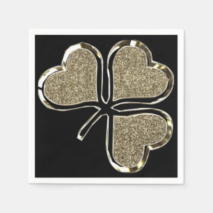 Guardanapo De Papel Ouro Shamrock Irish Símbolo 3 Leaf Clover Chic