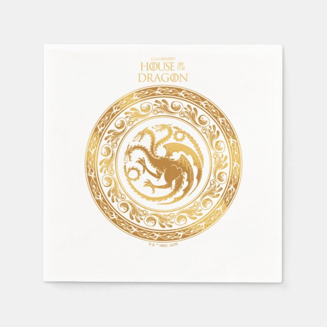 Guardanapo De Papel Ouro Targaryen Crest (Frente)