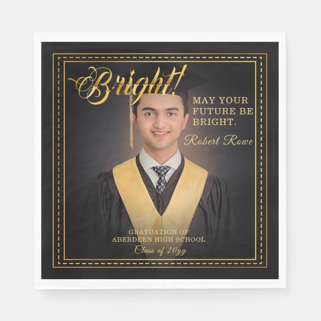 Guardanapo De Papel Ouro toca Brighten your future. (Frente)