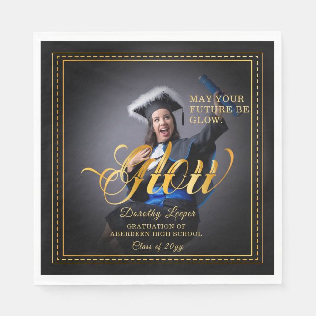 Guardanapo De Papel Ouro toque Brilhe o seu futuro. (Frente)