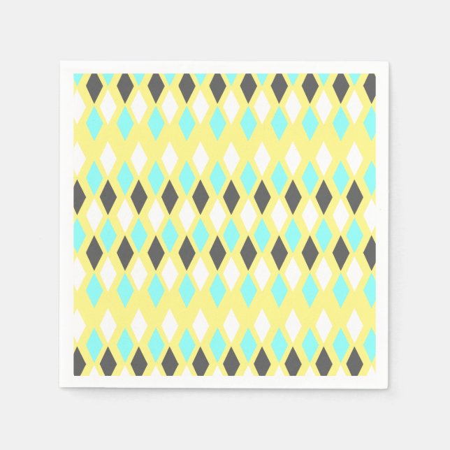 Guardanapo De Papel Ouros atômicos do século médio em amarelo (Frente)