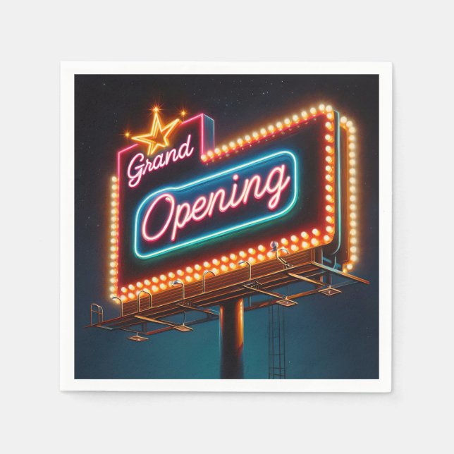 Guardanapo De Papel Outdoor Neon Grand Open (Frente)