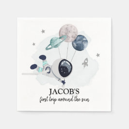 Guardanapo De Papel Outer Space Boy 1rua viajando ao redor do Sol Aniv