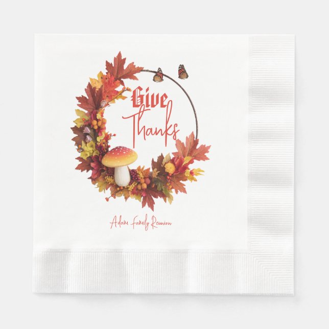 Guardanapo De Papel outono Russo de outono Dê Obrigados (Frente)