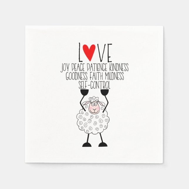 Guardanapo De Papel "Ovelha de Jeová - Frutas do Espírito" Napkin (Frente)