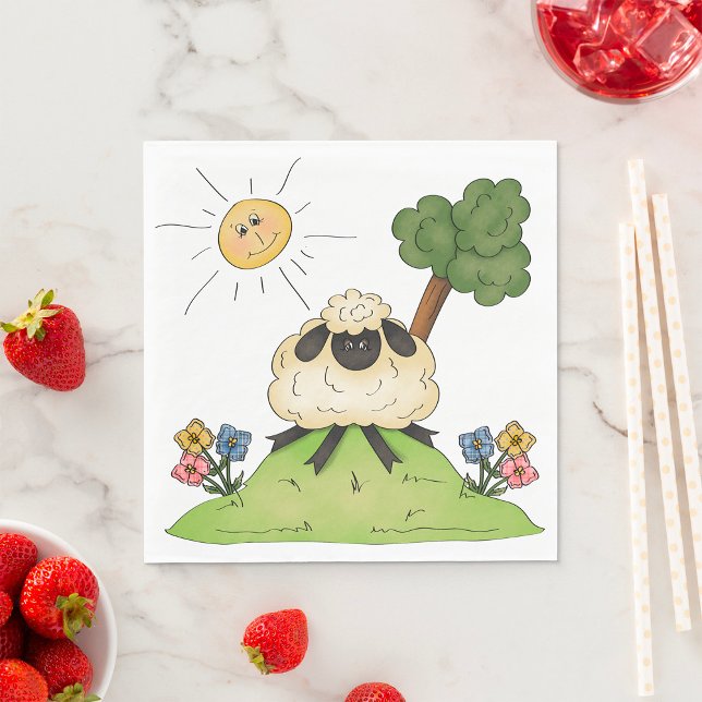 Guardanapo De Papel Ovelhas Em Papel De Morro (Criador carregado)