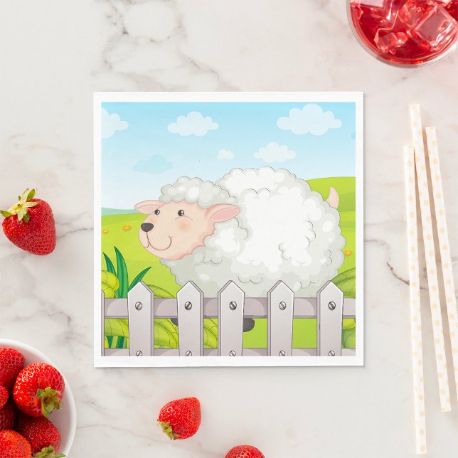 Guardanapo De Papel Ovelhas sorridentes (Criador carregado)