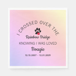 Guardanapo De Papel Over The Rainbow Bridge Custom Pet Memorial