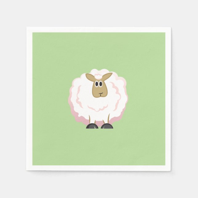 Guardanapo De Papel Ovinos Brancos Fluffy (Frente)