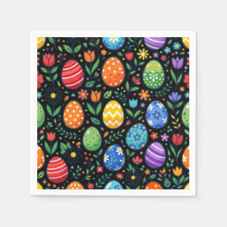 Guardanapo De Papel Ovos de Páscoa Coloridos e Flores