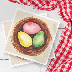 Guardanapo De Papel Ovos de Páscoa com Aquarela.