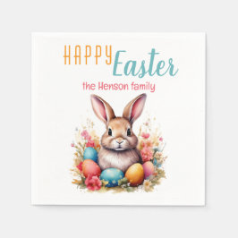 Guardanapo De Papel Ovos de Páscoa de Coelho Feliz Personalizados Famí