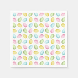 Guardanapo De Papel Ovos de Páscoa em Aquarela em Cores Pastéis Colori