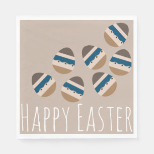 Guardanapo De Papel Ovos de Páscoa Felizes de Chocolate Tom Terra Azul