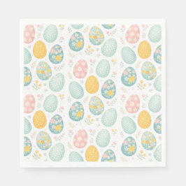 Guardanapo De Papel Ovos de Páscoa Pastel com Estampa Floral - Cute Pr
