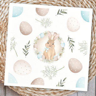 Guardanapo De Papel Ovos de Páscoa Primavera Brancos de Pastel Azul