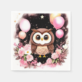 Guardanapo De Papel Owl First Birthday Napkins