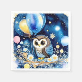 Guardanapo De Papel Owl First Birthday Napkins