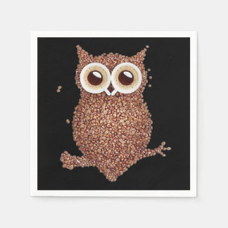 Guardanapo De Papel Owl Gift | Café Feijão Café Prêmio ao Lover Café