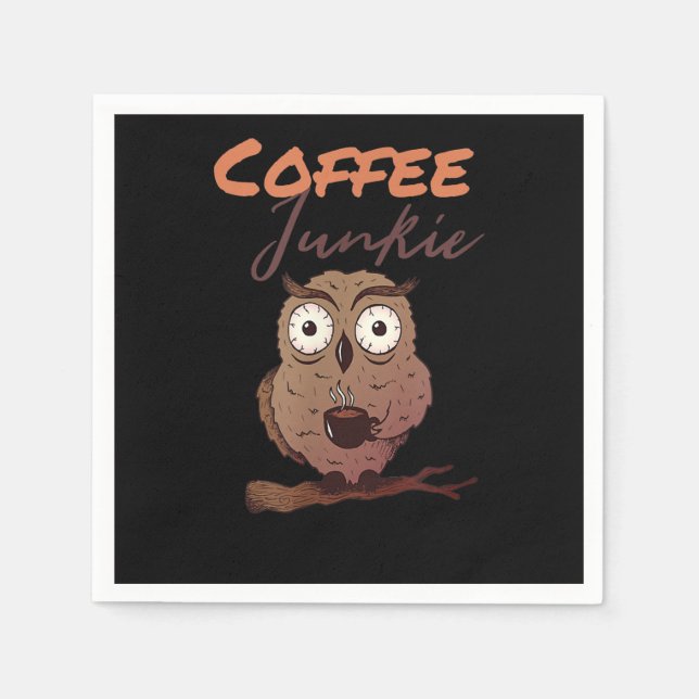 Guardanapo De Papel Owl Gift | Café Junkie Owl Gift For Owl Lover (Frente)