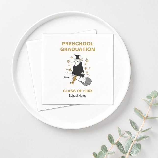 Guardanapo De Papel Owl Preschool/Festa de formatura do jardim de infâ (Criador carregado)