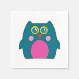 Guardanapo De Papel Owl Teal Purple Napkins Kids Party