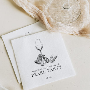 Guardanapo De Papel Oyster Pearl Preto e branco